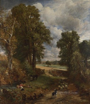 John Constable Painting - The Cornfield Romantic John Constable